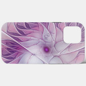 Mooie Roze Bloem Abstracte Fractale Initialen Case-Mate iPhone Case (Achterkant (horizontaal))