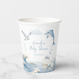 Mooie Roze Bloem Boog Lente Meisje Baby Shower Papieren Bekers