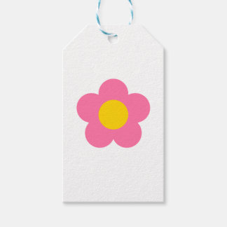 Mooie roze bloem cadeaulabel