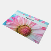 Mooie roze bloem close-up foto welkom deurmat (Schuin)