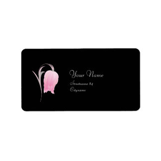MOOIE ROZE BLOEM ETIKET