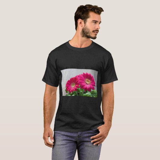 Mooie roze bloem Logo T-shirt (Voorkant volledig)