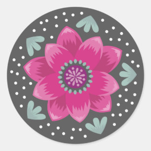 Mooie Roze Bloem Meisjesachtige Envelope Zegel