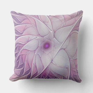 Mooie Roze Bloem Moderne Abstracte Fractale Kunst Buitenkussen