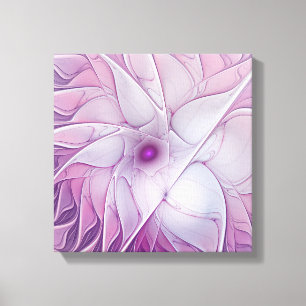 Mooie Roze Bloem Moderne Abstracte Fractale Kunst Canvas Afdruk