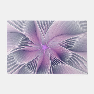 Mooie Roze Bloem Moderne Abstracte Fractale Kunst Deurmat