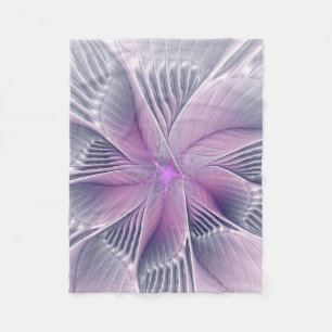 Mooie Roze Bloem Moderne Abstracte Fractale Kunst Fleece Deken