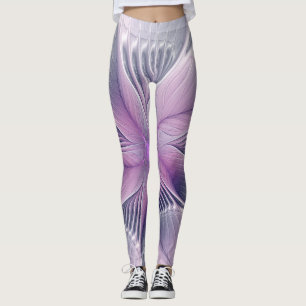 Mooie Roze Bloem Moderne Abstracte Fractale Kunst Leggings