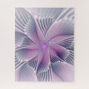 Mooie Roze Bloem Moderne Abstracte Fractale Kunst Legpuzzel