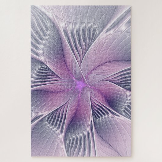 Mooie Roze Bloem Moderne Abstracte Fractale Kunst Legpuzzel (Verticaal)