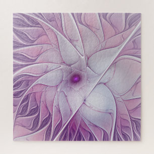 Mooie Roze Bloem Moderne Abstracte Fractale Kunst Legpuzzel