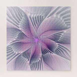 Mooie Roze Bloem Moderne Abstracte Fractale Kunst Legpuzzel