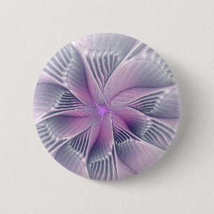 Mooie Roze Bloem Moderne Abstracte Fractale Kunst Ronde Button 5,7 Cm