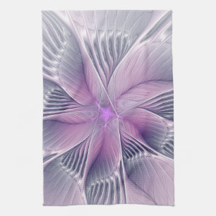 Mooie Roze Bloem Moderne Abstracte Fractale Kunst Theedoek