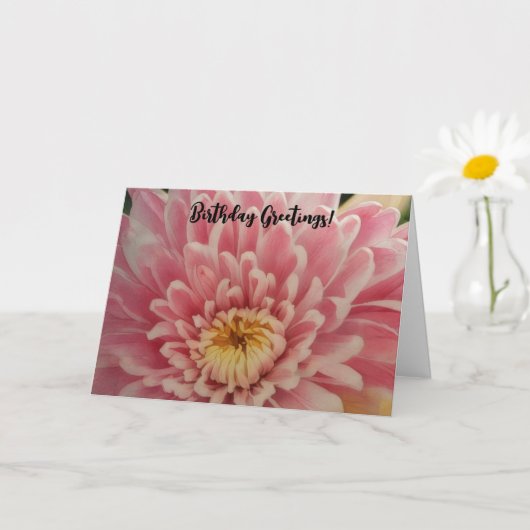 Mooie Roze Bloem Verjaardagskaart Kaart (Kleine Plant)