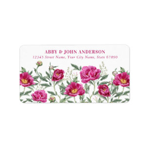 Mooie Roze Bloemen Adreslabels Etiket