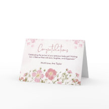 Mooie roze bloemen Baby shower gefeliciteerd