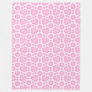 Mooie roze bloemen fleece deken