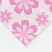 Mooie roze bloemen fleece deken (Hoek)