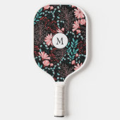 Mooie roze bloemen met textuur pickleball paddle (Achterkant)