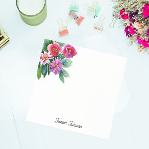 Mooie Roze Bloemen Persoonlijke Uw Naam Post-it® Notes