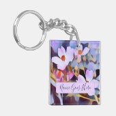 Mooie roze bloemen  sleutelhanger (Voorkant Links)