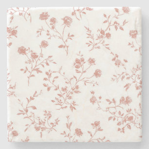 Mooie Roze Bloemen Stenen Onderzetter