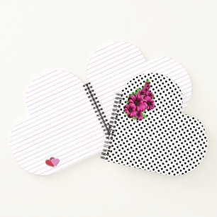 Mooie Roze Bloemen Stippenpatroon Notitieboek