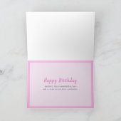 Mooie Roze Bloemen Verjaardagskaart Kaart (Binnen)