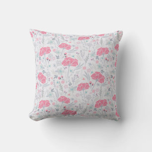 Mooie roze bloemen Waterverf Ditsy Pattern   Kussen