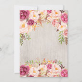 Mooie Roze Bloemendoop Uitnodiging (Achterkant)