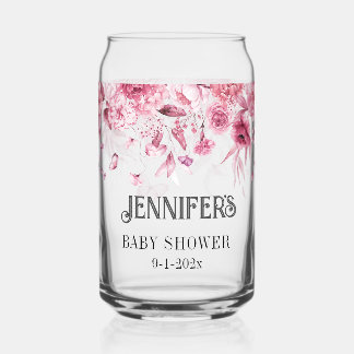 Mooie Roze Bloemendruppel Speciale Moeder-in-Spé & Blikvorm Glas