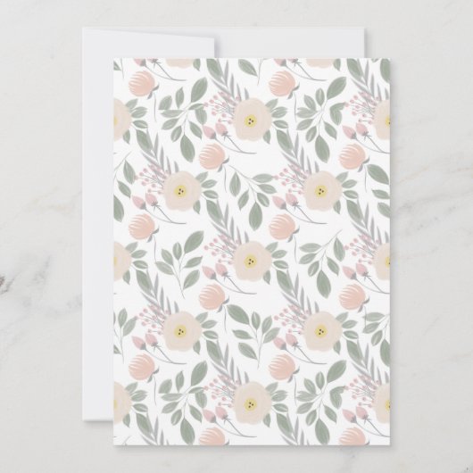 Mooie Roze Bloemenkrans | Doopfeest Kaart (Achterkant)