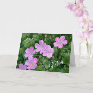 Mooie Roze Bloementuin Kunst Moederdag Kaart