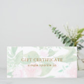 Mooie Roze Bloemige Print Cadeaubon (Staand voorkant)