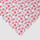 Mooie Roze Bloemige Tulp Patroon Tissuepapier (Detail)