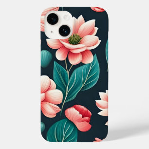 Mooie roze bloempatroon Case-Mate iPhone 14 hoesje