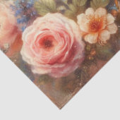 Mooie Roze Bloemrijke Victoriaanse Kat Decoupage Tissuepapier (Detail)