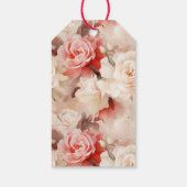 Mooie Roze Blush Crème Bloem Cadeaulabel (Achterkant)