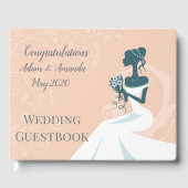 Mooie roze bruidbruiloft gastenboek (Voorkant)