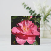mooie roze camellia bloem voor elk feest kaart (Staand voorkant)