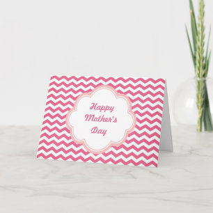 Mooie roze chevron moederdagkaart kaart