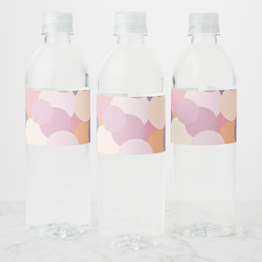Mooie roze cirkels waterfles etiket (Flessen)