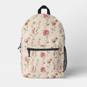 Mooie Roze Crème Rozen Bloemstuk Bedrukte Rugzak