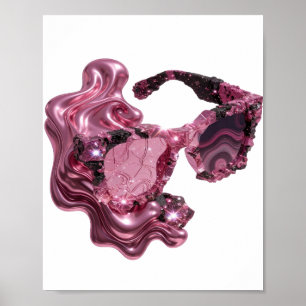 Mooie Roze CRYSTAL ZONNEBRIL Artistiek Motief Poster