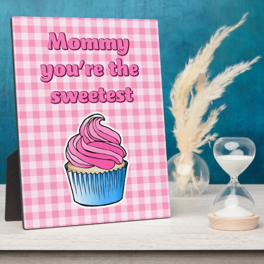 Mooie roze cupcake fotoplaat (Zijkant)