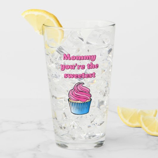 Mooie Roze Cupcake Glas (Voorkant ijs)