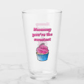 Mooie Roze Cupcake Glas (Voorkant)