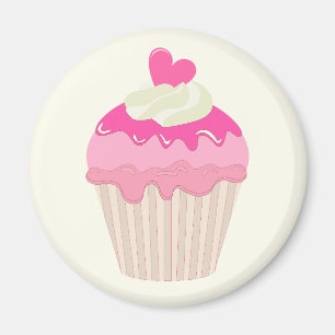 Mooie Roze Cupcake Magneet