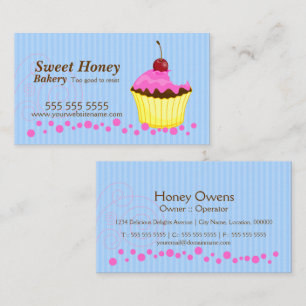 Mooie Roze Cupcake met Kers Visitekaartje